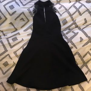 Black dress with open lace back, Size Small